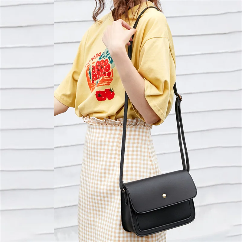 

Women Bags Fashion Solid Color Messenger Bag Ladies Stylish PU Leather Shoulder Bag Fashion Exquisite Shopping Bags High Quality