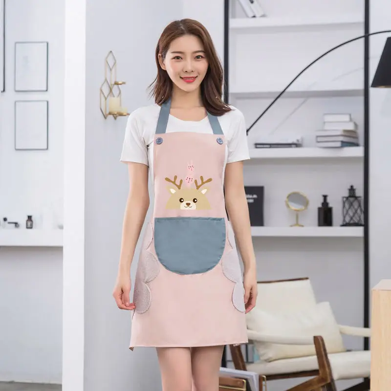 

Kitchen Waterproof Oil-proof Apron PVC Household Cartoon Cute Style Work Dress Clean Manicure Catering Special Overclothes Itens
