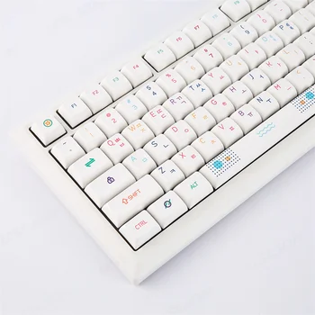 USLION 127 키 네온 테마 기계식 키보드, INS 키캡, XDA 키캡, 영어 한국어 PBT, 체리 MX 스위치용 귀여운 키캡