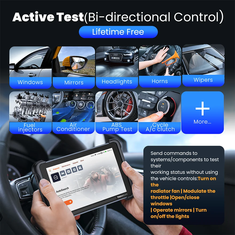Фото THINKCAR Thinkscan 689BT OBD2 диагностические инструменты полная система 34 сброса автомобильный сканер автомобильное кодирование ЭБУ активный тест CANFD и DOIP №4