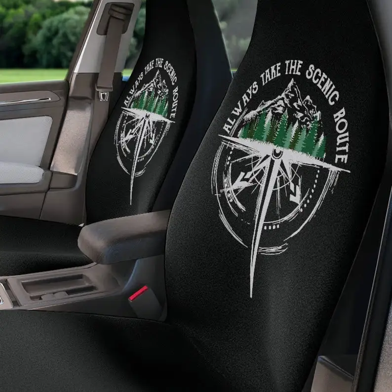 

Compass Car Seat Covers for Adventurers, Car Accessory, Jeep Lovers, Seat Protectors, 4x4, Forest Trees, Accessory, Vehicles, Of