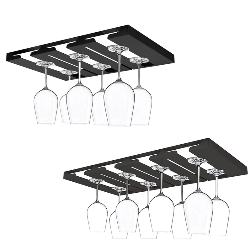 

Wine Glass Rack - Under Cabinet Stemware Rack,Wine Glass Holder Glasses Storage Hanger For Kitchen,Bar,Restaurant