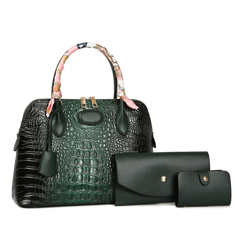 3piece/set Fashion Designer Serpentine Leather Women's Handbags Casual Ladies Tote Female Bucket Women Shoulder Crossbody Bag