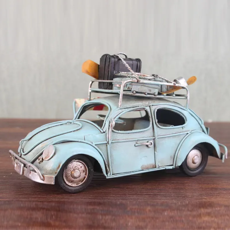 

Collections 1/32 Car Model Retro Vintage Car TIN Model Handmade Iron Car Toys Ornaments Model