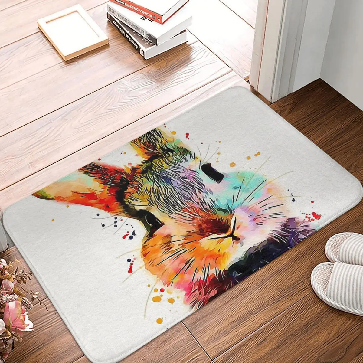 

Cute Animal Non-slip Doormat Rabbit Watercolor Art Work Living Room Kitchen Mat Welcome Carpet Home Pattern Decor