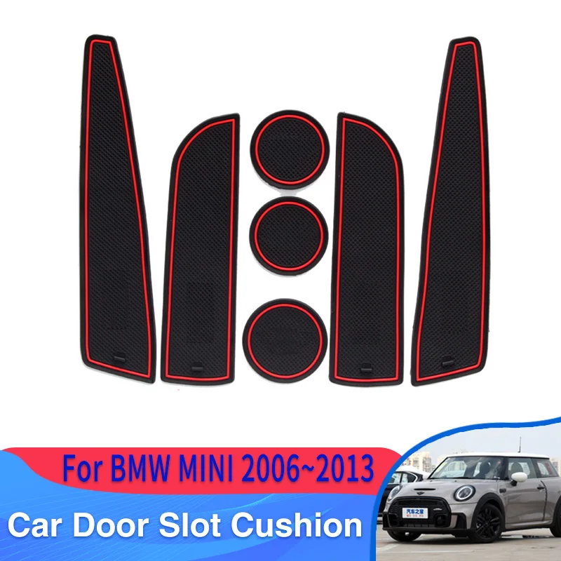 

Door Groove Mat For BMW MINI R56 R57 Hatch ONE Cooper S 2006~2013 Gate Rubber Styling Slot Hole Car Accessories Anti-Slip Mats