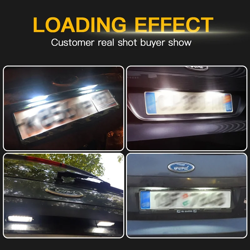 2 шт. для Ford светодиодный светильник номерного знака Focus 5D Fiesta Mondeo Kuga Galaxy Ranger Escape