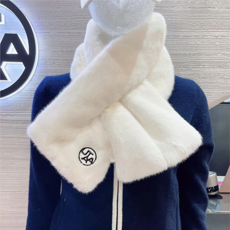 Women Winter Adjustable Scarf  Golf Luxurious Faux Fur Scarf (Size : One Size)