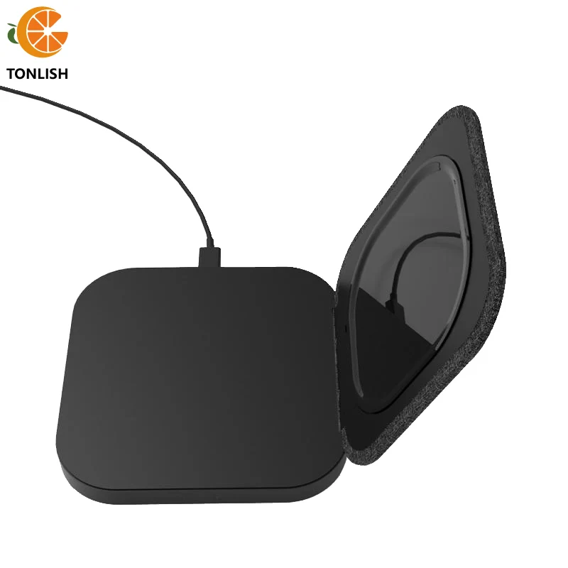 

TONLISH CA100 3-In-1 Foldable Wireless Charger For iPhone12 For Airpords Pro Fold Stand Table Pad Fabrics Charging Station