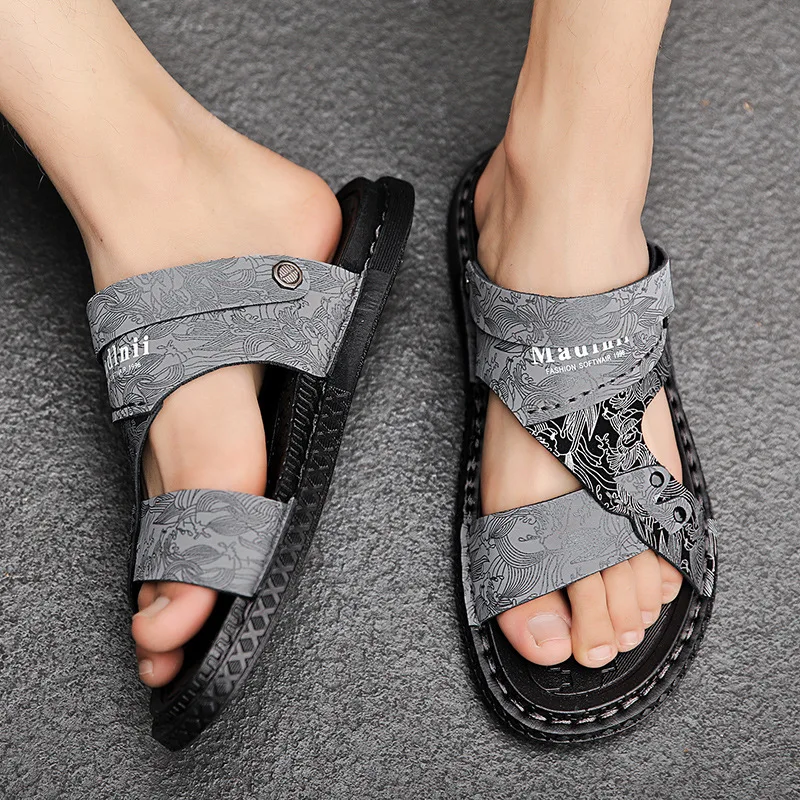 

Модные ретро сандалии на каждый день Переводные тапочки обувь для мужчин удобные летние шлепанцы для улицы Прямая поставка