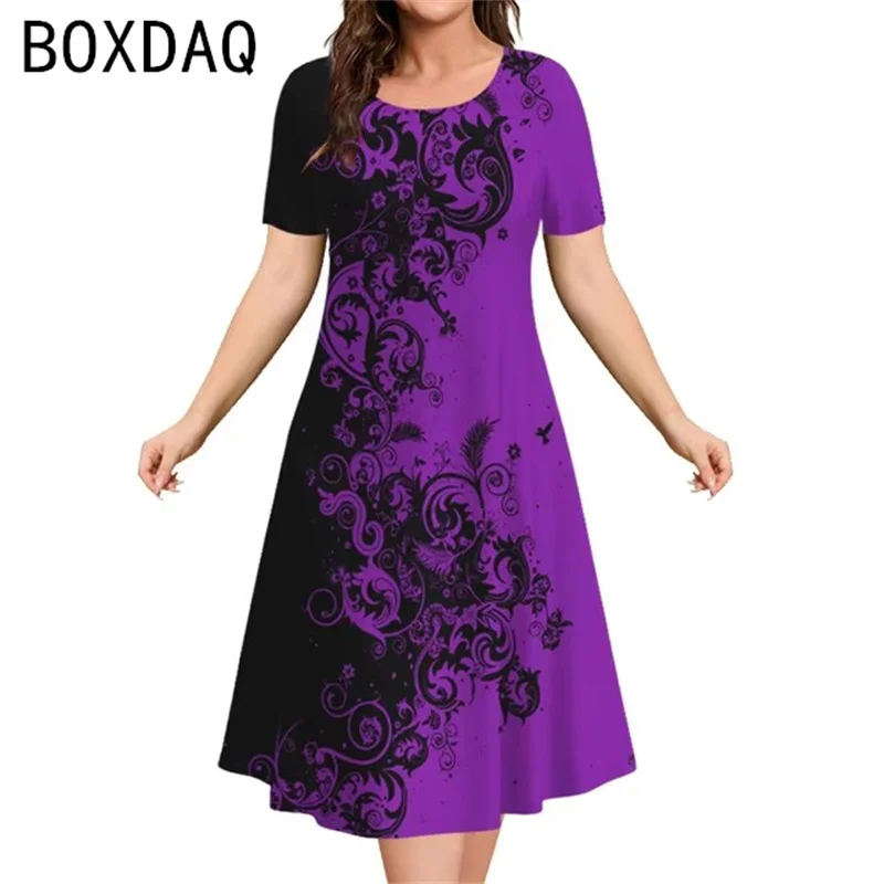 Женское винтажное платье трапециевидной формы с 3D цветочным узором