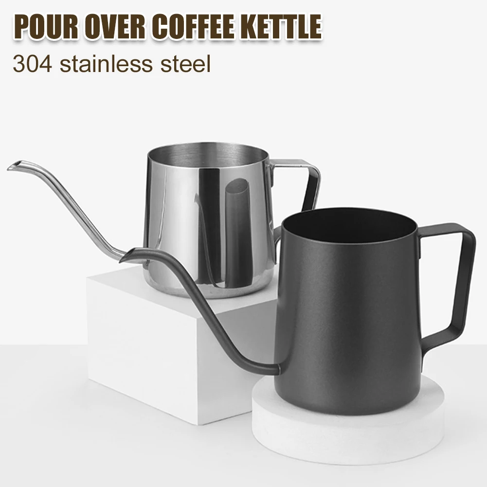 

Drip Kettle 250ml 350ml Coffee Tea Pot Non-stick Coating Food Grade Stainless Steel Gooseneck Drip Kettle Swan Neck Thin Mouth
