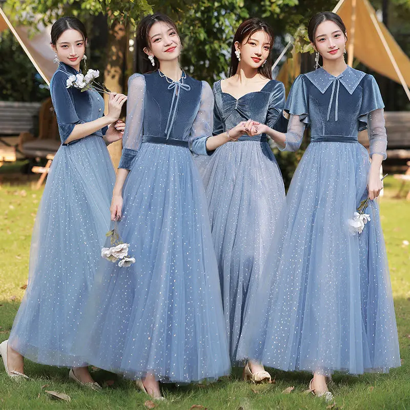 

Sequins Special Occasion Dresses Simple High Neck Half Sleeves Elegant A-Line Floor-Length Tulle Lady Formal Party Gown E1151