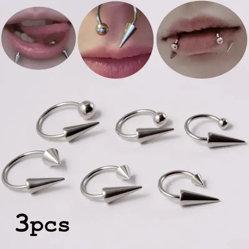 Серьга-гвоздик мужская из хирургической стали кольцо для пирсинга Губ в