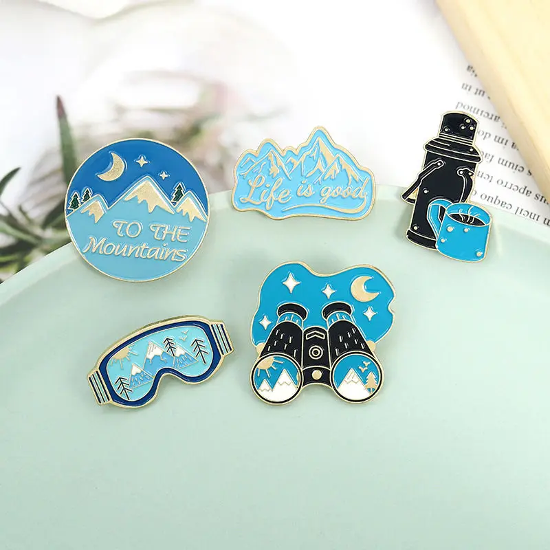

Mountaineering Equipment Scenery Brooch Pin Insignia Chest Badges Decor Clothing Lightweight Jewelry Accessories
