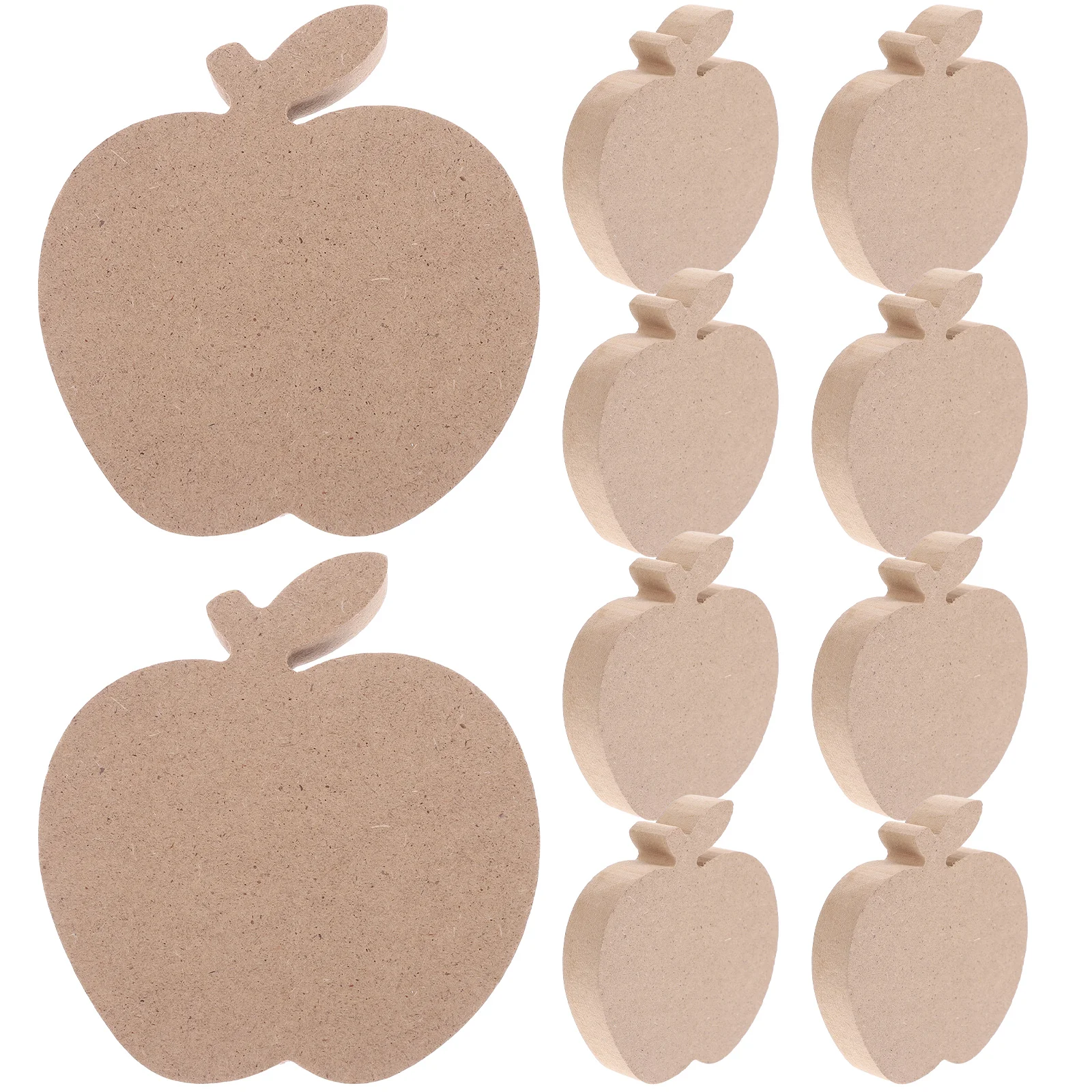 

10 Pcs Wooden Ornaments Craft Unfinished Apples Cutouts Decorate DIY Accessories