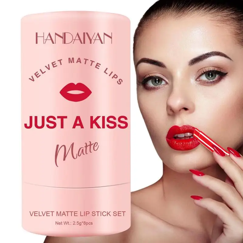 

Набор для макияжа губ 8 шт. увлажняющий Водонепроницаемый женский Макияж для губ антипригарная портативная косметика для всех типов кожи же...