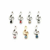 mixs 10pcslot metal crystal note music floating charms fit living glass memory locket pendant necklace diy jewelry making
