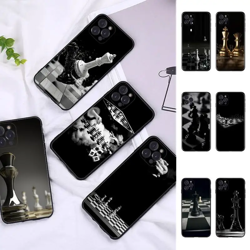 

FHNBLJ Chessboard Phone Case For iPhone 6 7 8 Plus 11 12 13 14 Pro SE 2020 MAX Mini X XS XR Back Funda Cover