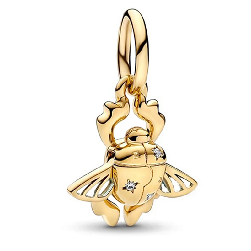 

Fit Pandora Disney Gold Aladdin Scarab Beetle Pendant Charms for Jewelry Making Women Bracelet Accessories Bangle Fine Beads DIY