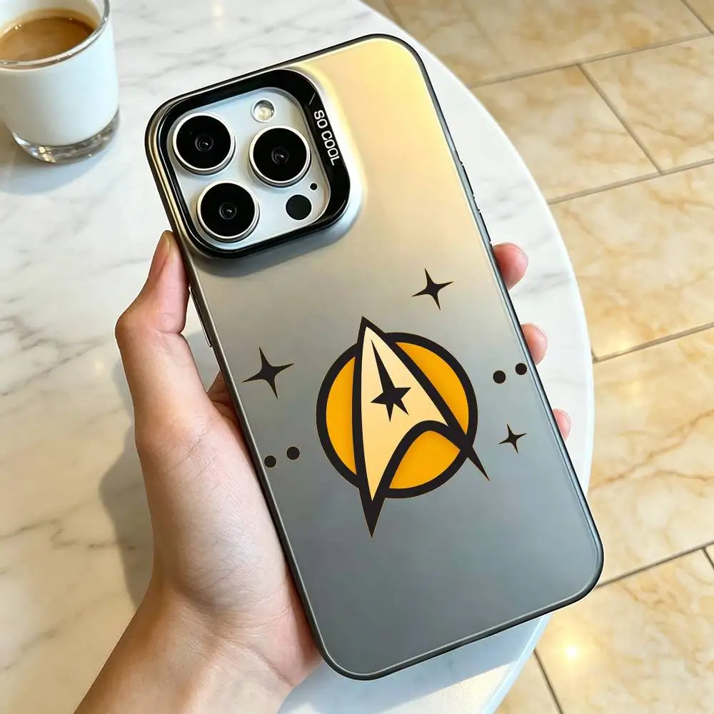 Фото Чехол для телефона Star Trek-K Spock Space-E для iPhone 17, 16, 15, 14, 13, 12, 11 Plus, Pro Max, XS, цветной серебристо-черный чехол. №3
