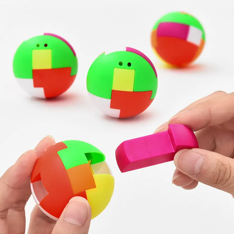 

6 Pcs 4.5CM Mini Puzzle Assembled Building Blocks Magic Ball Toys Kids Birthday Party Favor Gift Carnival Prizes Giveaway Pinata
