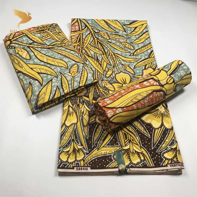 

Ткань из натурального воска в нигерийском стиле, 100% мягкий материал для шитья, оригинальные принты Grand Super Wax, африканская ткань Анкары для пл...