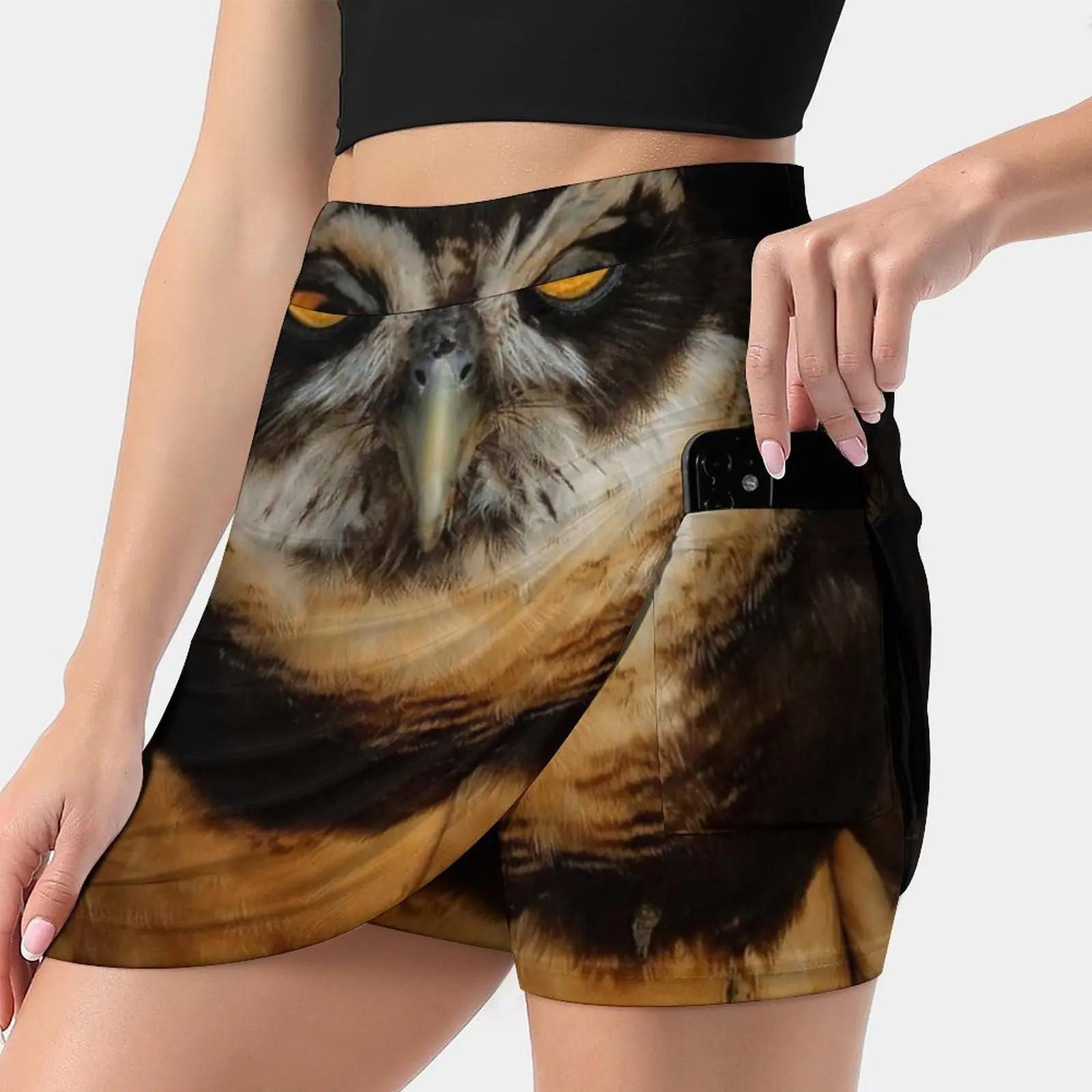

Женская мини-юбка, короткая офисная юбка с рисунком совы