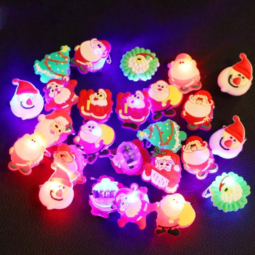 

1pcs Christmas Decorations Cute Glowing Ring Brooch Pumpkin Skull Rings For Kids Gifts Christmas Party Supplies U0a0