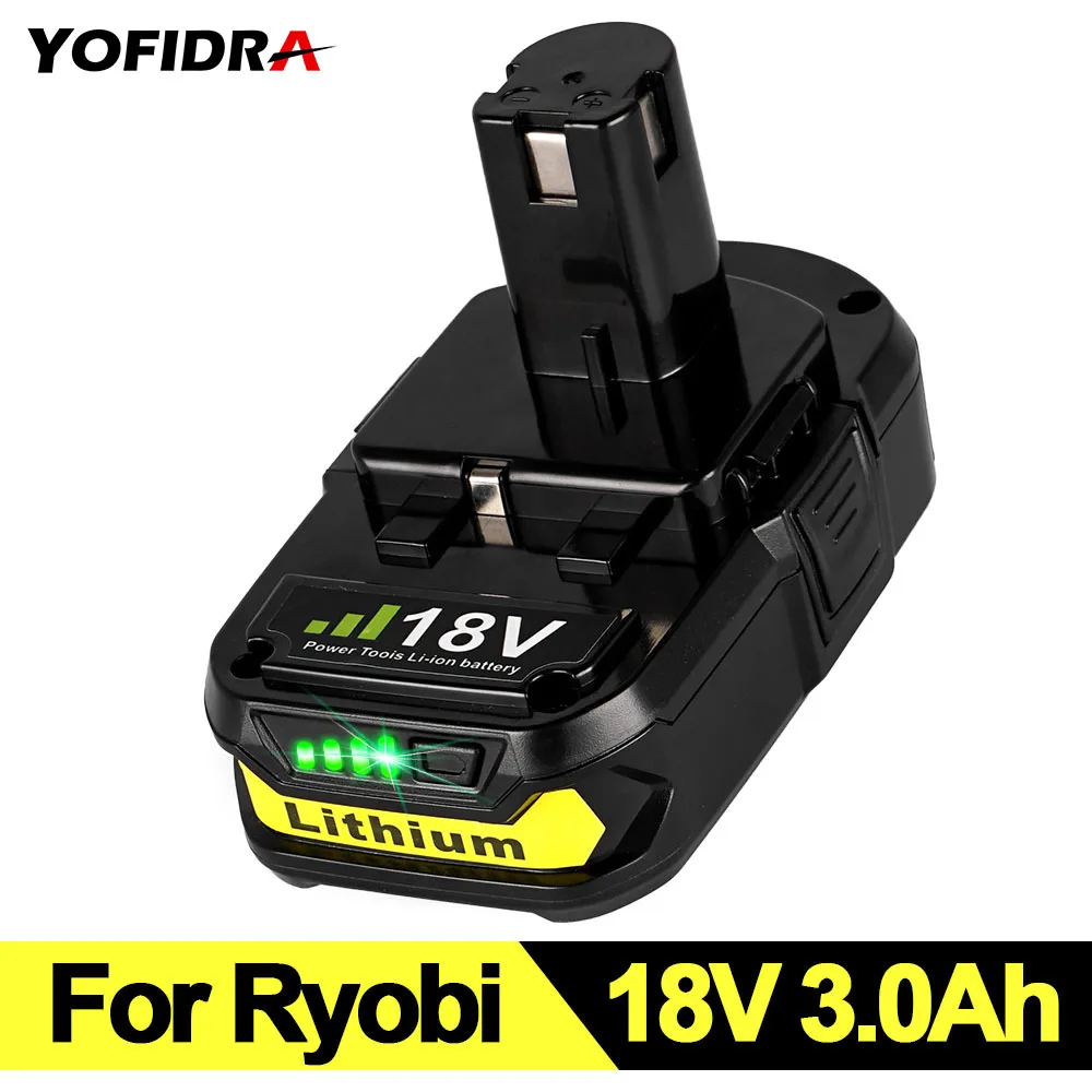 

18v 3000mAh P108 Rechargeable Battery Replacement for Ryobi P104 P105 P102 P103 P107 Cordless Power Tools