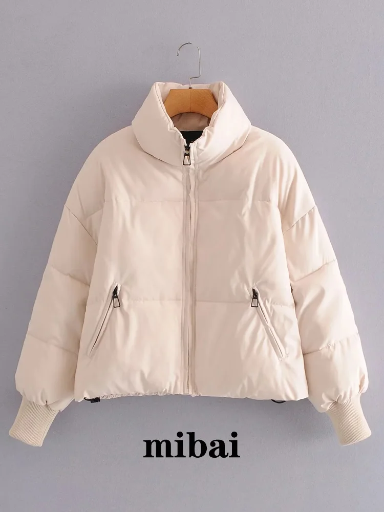 XNWMNZ Women Solid Khaki black Oversize Parkas Thick 2022 Winter Zipper Pockets Female Warm Elegant Coat Jacket High quality