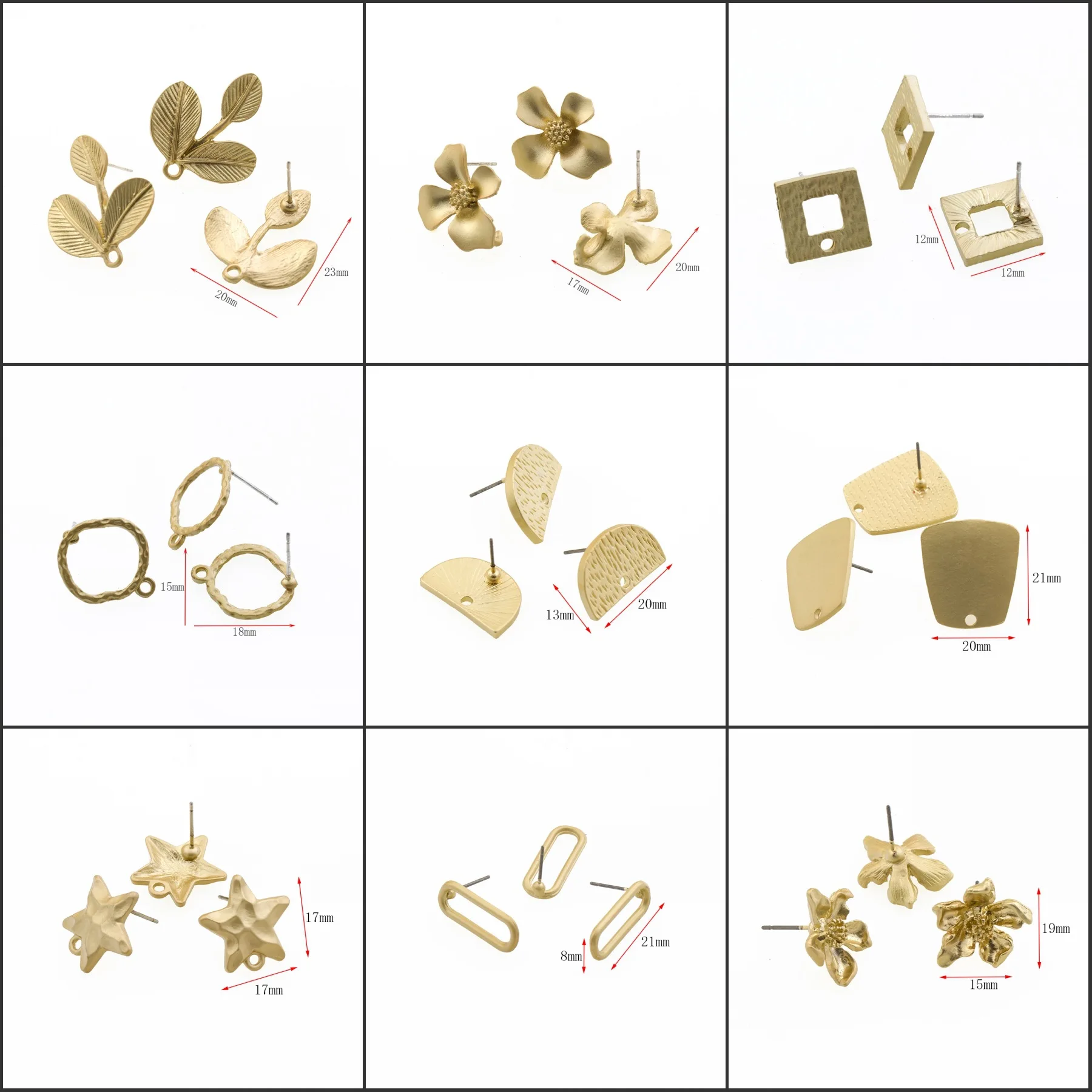 

Круглые серьги-гвоздики из нержавеющей стали, 10 шт.