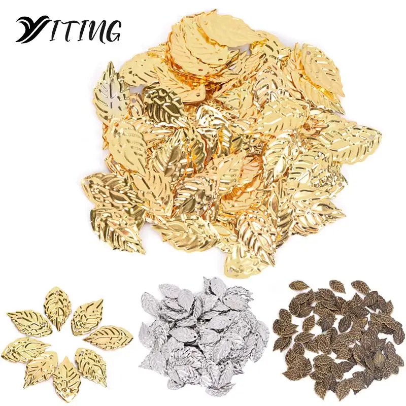 50 шт. медные листья бусины аксессуары оптовая продажа подвески в виде листьев