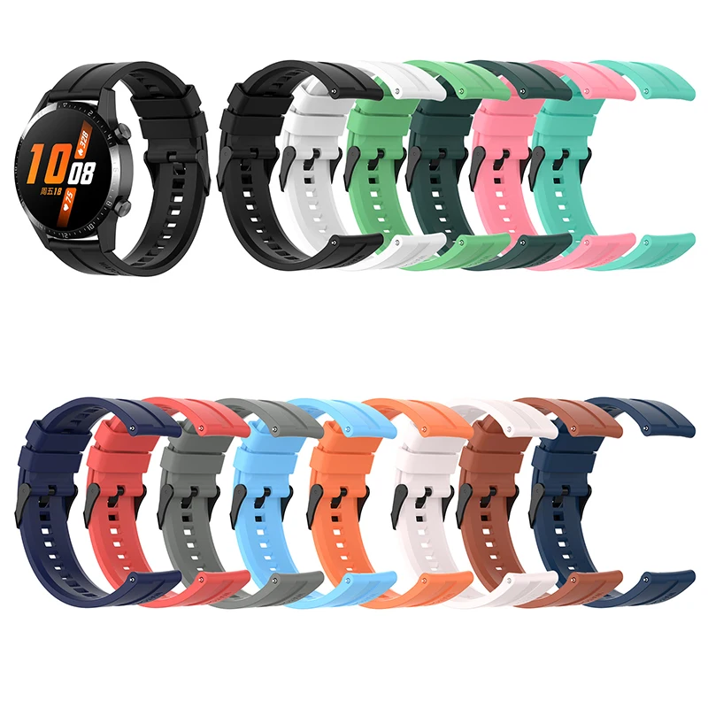 

Silicone Sport Strap 20mm 22mm Quick Release Men Women Waterproof Rubber Replace Band for Huawei Watch GT4 GT3 46mm Watch3 pro