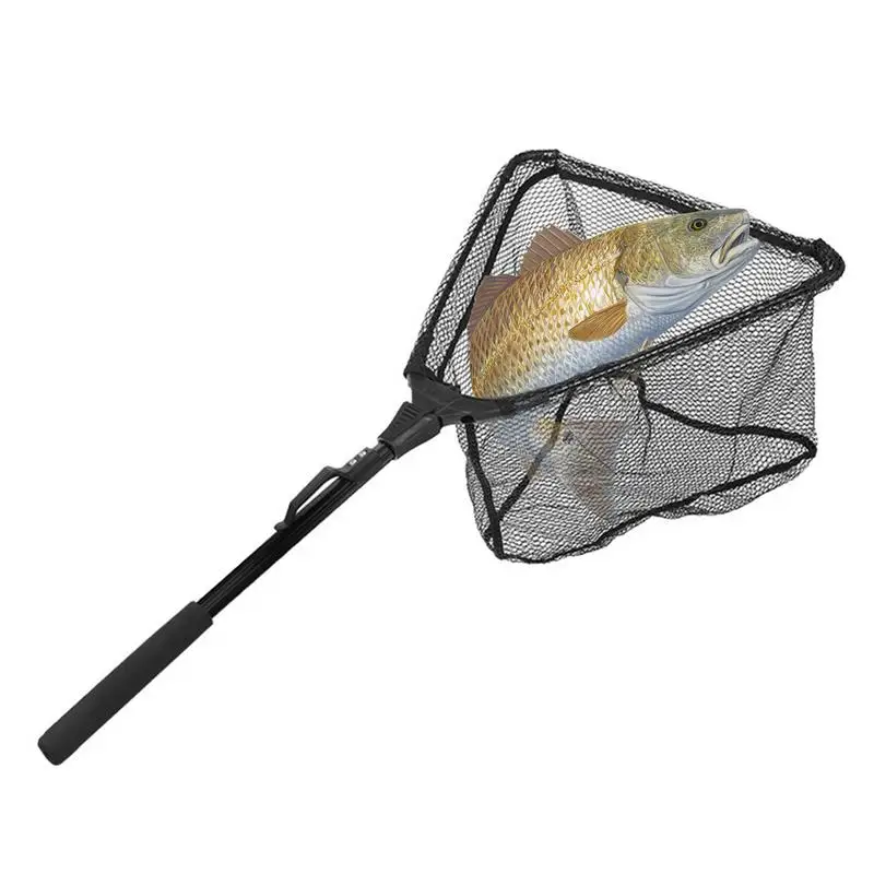 

Collapsible Fishing Nets Aluminum Alloy Fishing Tools Small Mesh Foldable Landing Net Pole Casting Network Trap Fast delivery