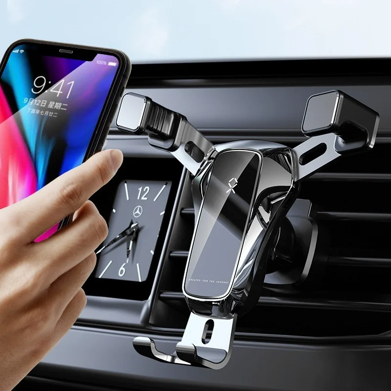 

Car Phone Holder Air Outlet Gravity Bracket Horizontal Vertical Screen Phone Holder Navigation Bracket Mobile Phone Holder black
