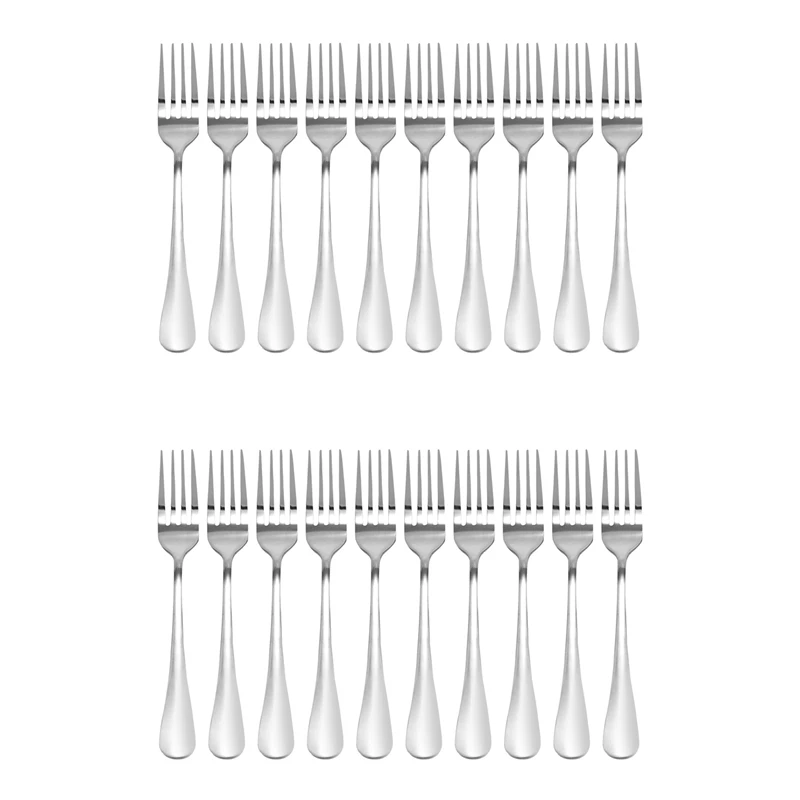 

20 PCS Fork Table Stainless Steel Steak Fork Forks Cutlery Dinner Table, Fruit Salad, Steak-18.5Cm Total Length