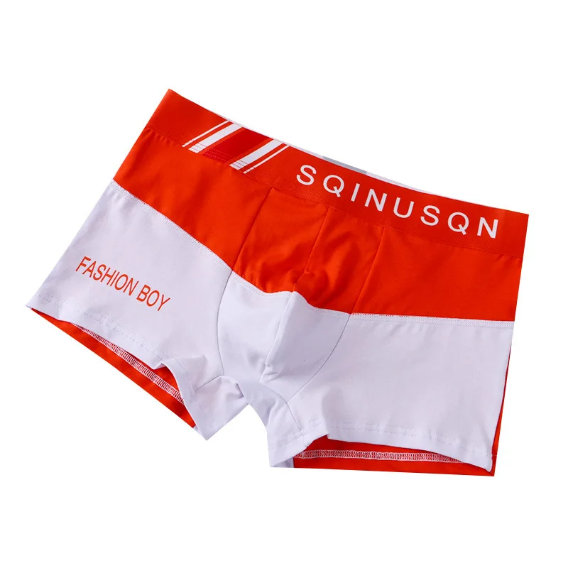

4 Pcs Men's Patchwork Boxer Briefs Cotton Sports Shorts Breathable Stretch Comfortable Underwear M - XXXL