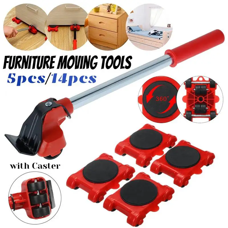 5/14 Pz/Set Mobili Mover Strumenti Mobili Per Il Risparmio Di Manodopera Kit Di Cursori Per Sollevatori Per Mobili Per Impieghi Gravosi Per Il Solleva