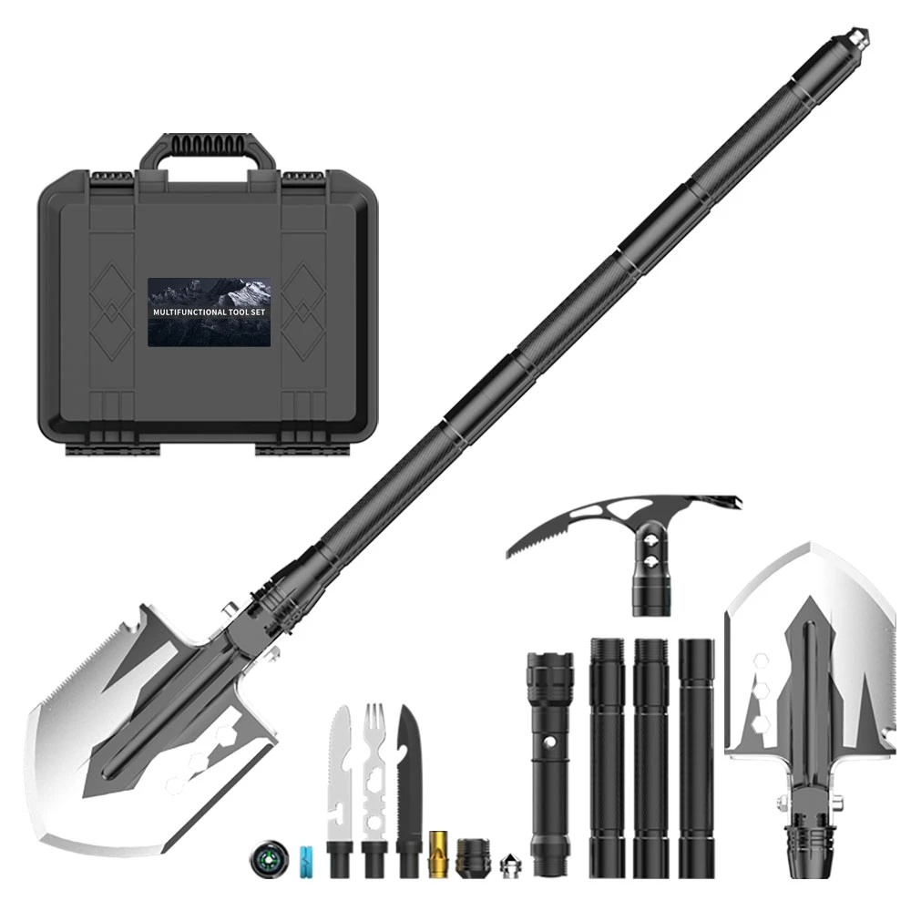 

Amazon New Multifunction Military Tactical Folding Shovel Axe Hoe Set Survival Kit For Camping Hunting