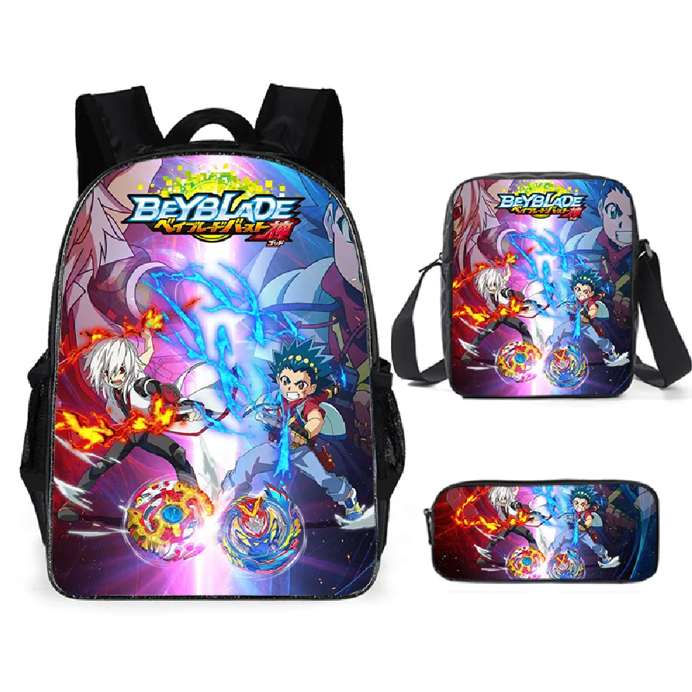 

Fashion Beyblade Burst Evolution 3D Print 3pcs/Set pupil School Bags Laptop Daypack Backpack Inclined shoulder bag Pencil Case