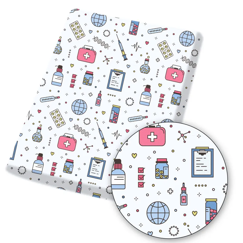 Cheer Bows медицинский тематический лист из полиэфирной хлопчатобумажной ткани