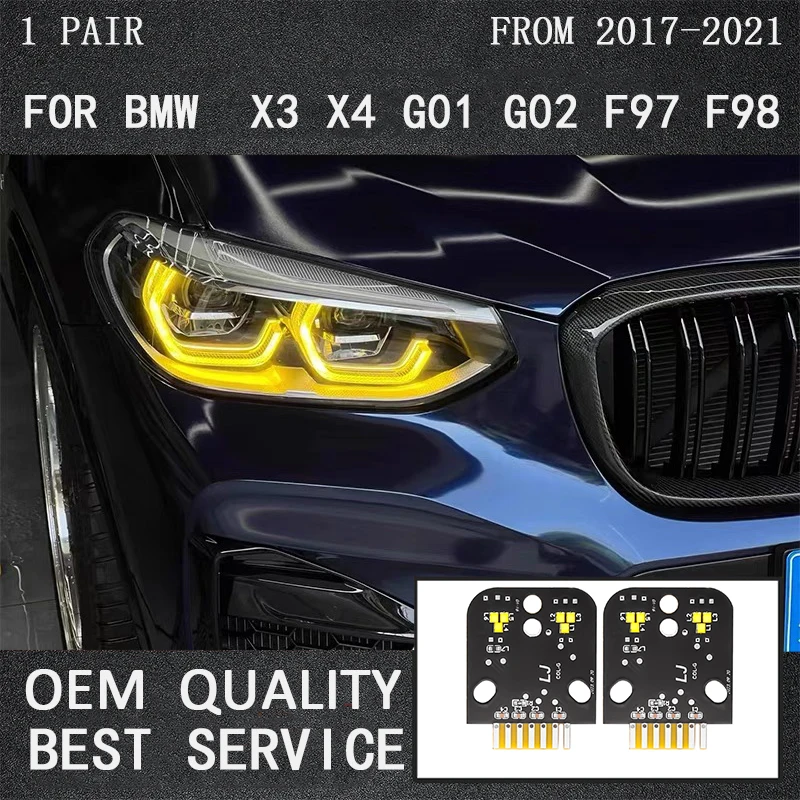 Синие и желтые глаза ангела для 18-21 BMW X3 X3M F97 G01 X4 X4M G02 желто-красный модуль DRL фонари