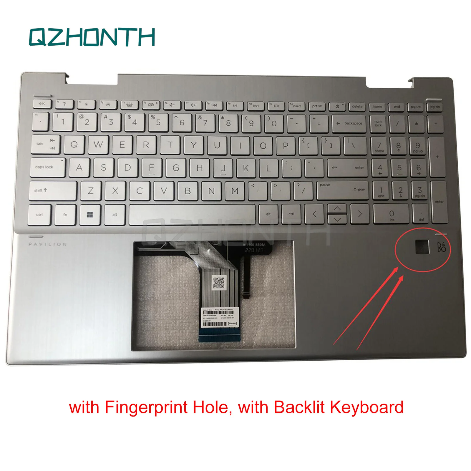 Новинка для HP Pavilion X360 15-ER блестящая Верхняя фотография с подсветкой клавиатуры