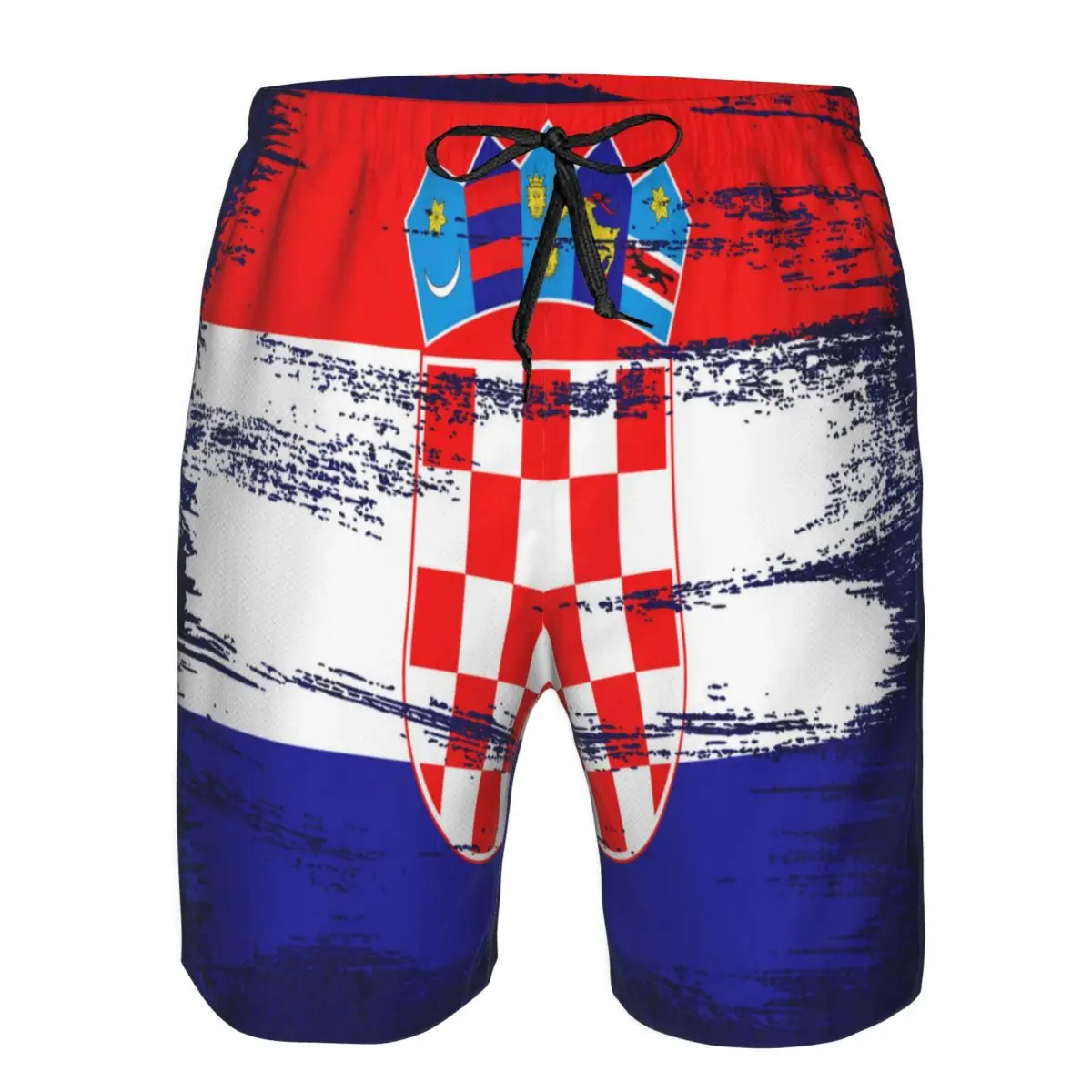 

2022 Summer Men's Swimwear Shorts Flag Of Croatia Grunge Beachwear Swim Trunks Men Swimsuit