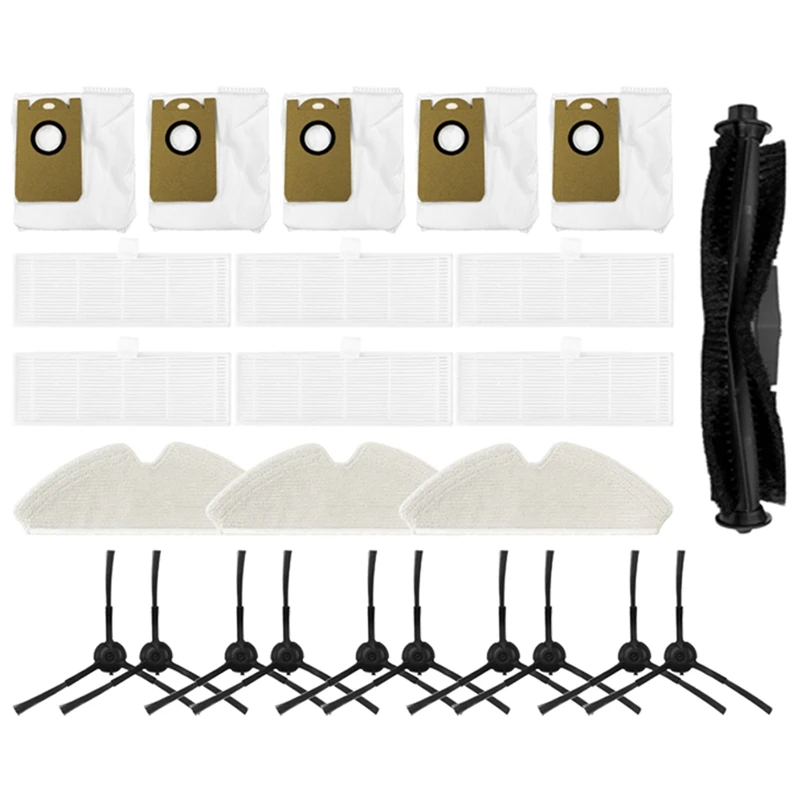 

25Pcs For Proscenic M7 PRO/Kyvol Cybovac S31 /Uoni V980 PLUS/ Honiture Q6 Vacuum Cleaner Brush HEPA Filter Dust Bag