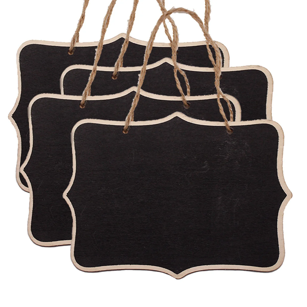 

4PCS Small Chalkboards Hanging Blackboard Signs Display Board for Restaurant Cafes Menus Place cards Weddings Events