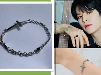 kpop stray kids jin shengmin bracelet japanese and korean simple cold wind cross chain stitching titanium steel bracelet k popsk