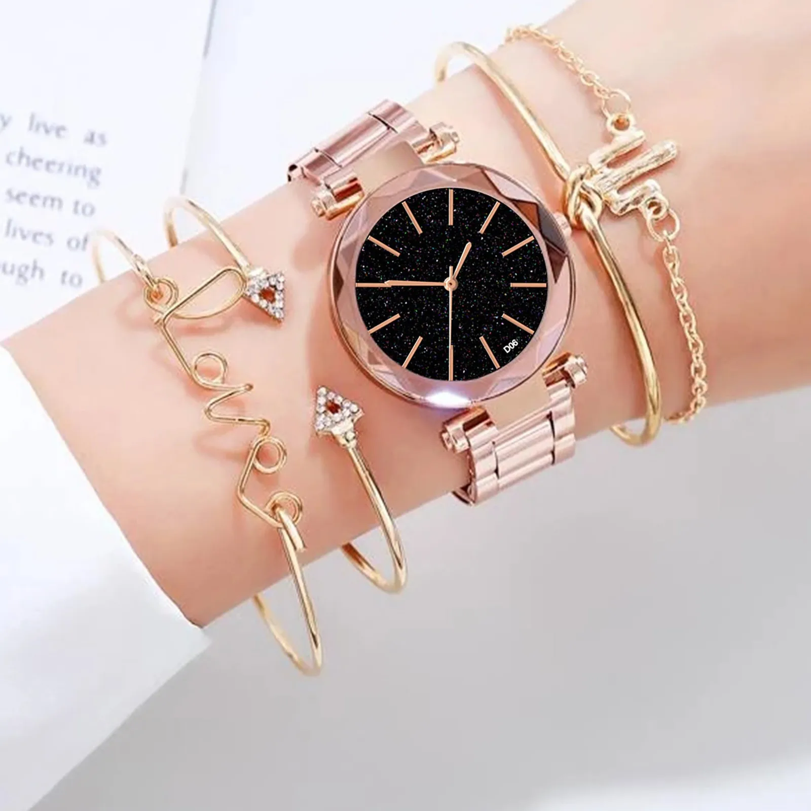

Luxury Rose Gold Watch Women Bracelet Watches Top Brand Ladies Casual Quartz Watch Steel Women's Wristwatch Montre Femme Relogio