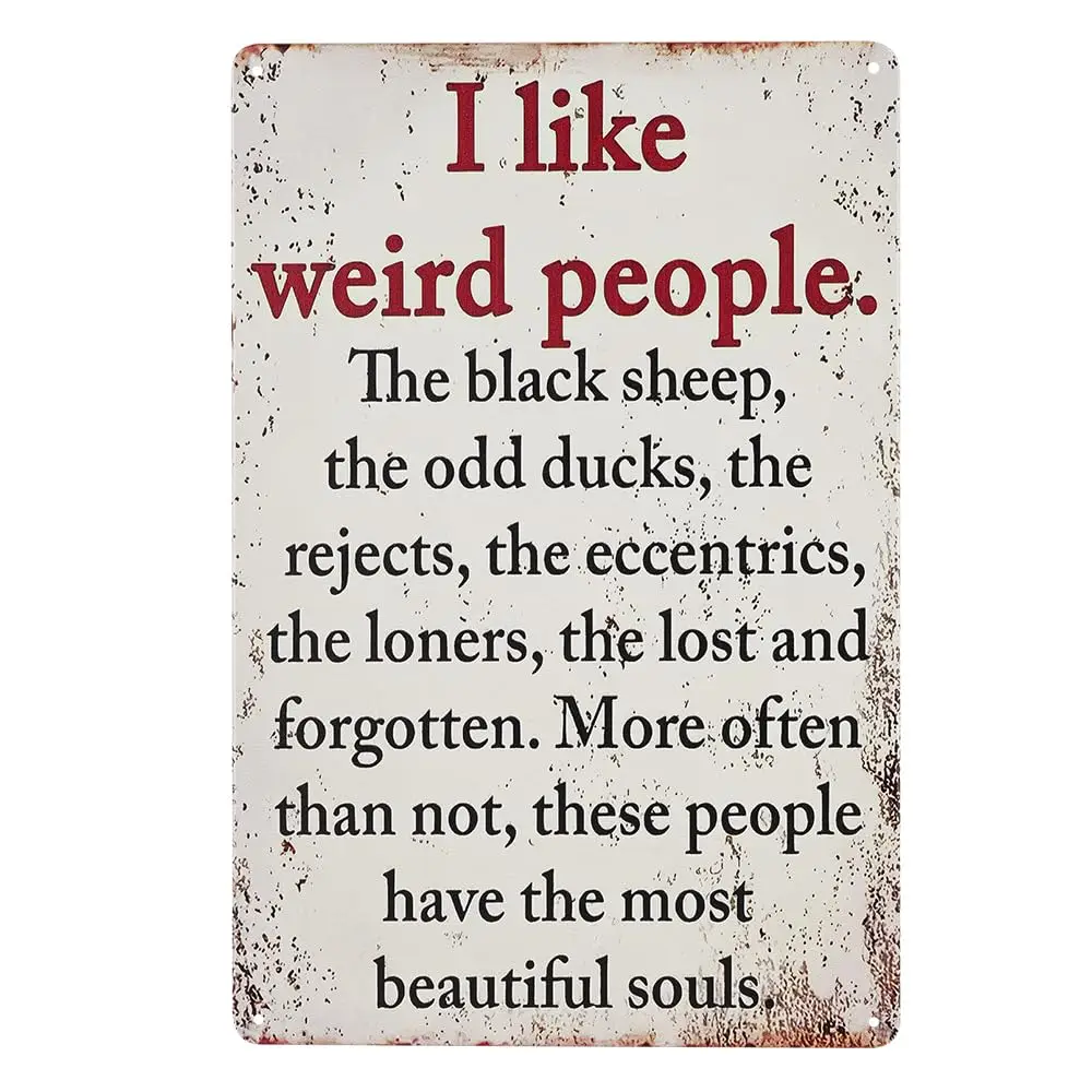 Металлическая настенная художественная вывеска Я люблю странных людей домашний